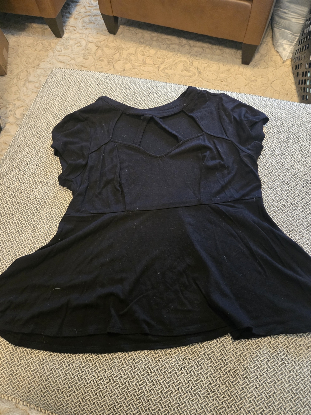 torrid Black Short Sleeve Cutout Tunic Top